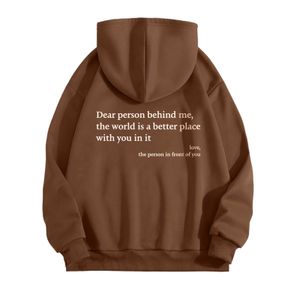 Women Pullover Letter Printed Hoodie – khaki ₦ 10,030